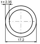 Trubka svařovaná 3/8" (17,20x2,35mm)