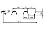 Plech VSŽ 10081 š. 80 cm d. 6 m tl. 0,8 mm v. 30 mm Zn