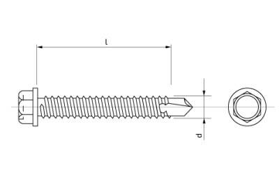 Šroub do plechu samovrtný se šestihrannou hlavou – 4,2 × 19 mm ZB