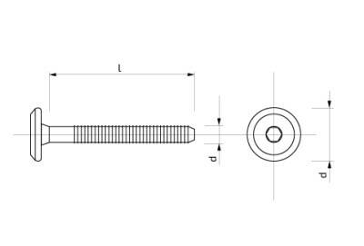 Šroub s plochou hlavou na imbus 17 mm 6x 50 mm Zn