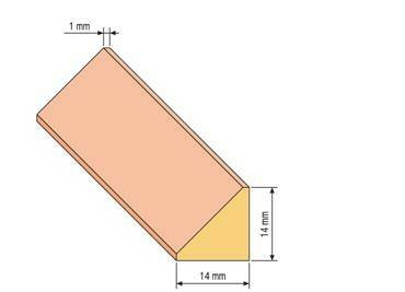 Lišta trojúhelník – 14 × 14 × 2000 mm