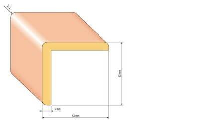 Roh ochranný krycí – 43 × 43 × 1200 mm