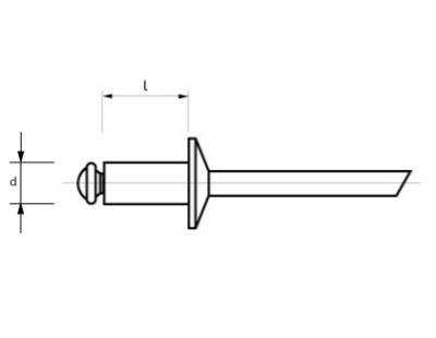 Nýt trhací 4 x 16 mm ocel