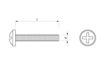 Šroub okrasný s půlkulatou hlavou s křížovou drážkou 4 x 10 mm Zn 4.8